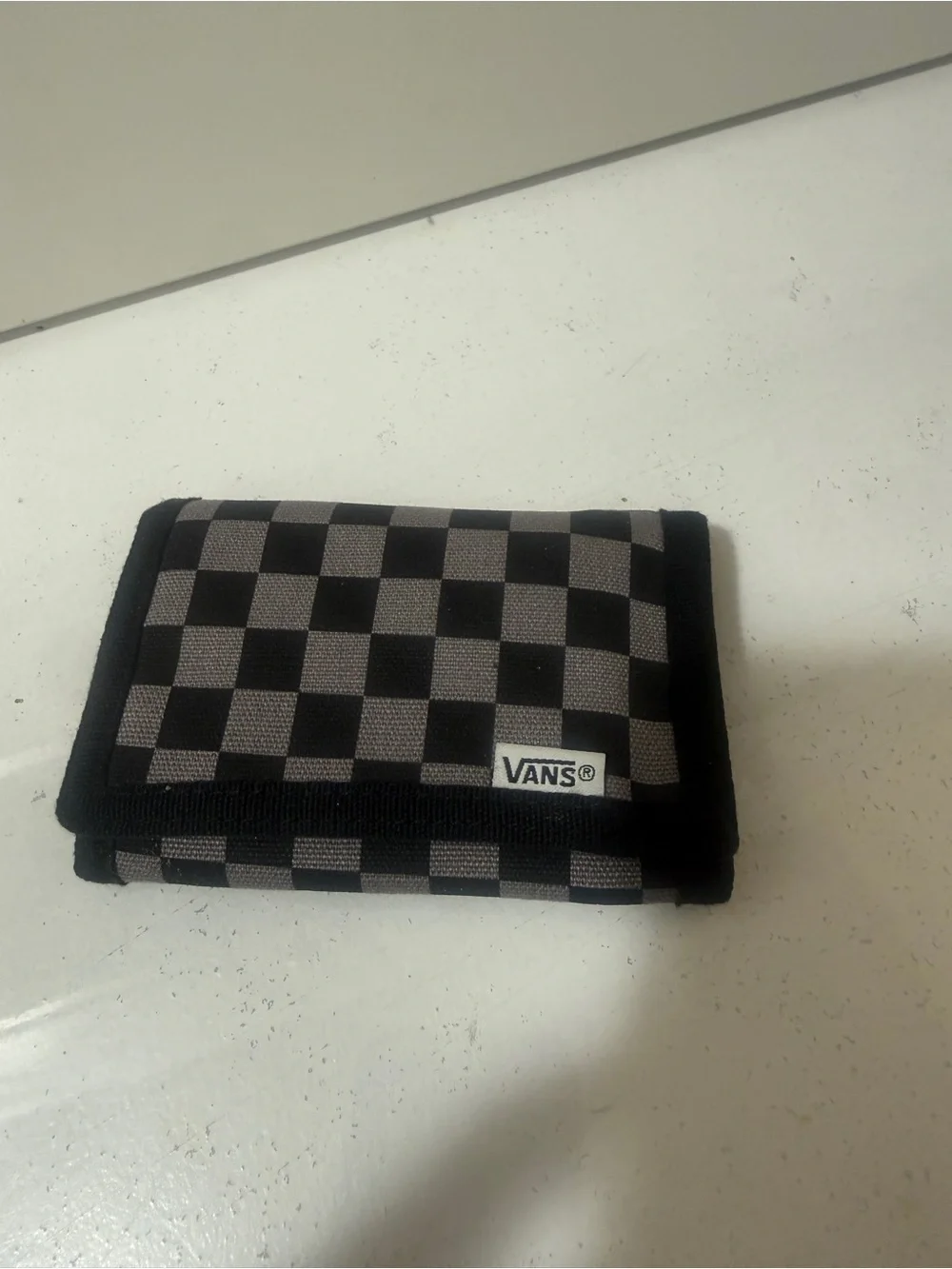 Vans Checkerboard Tri-Fold Wallet - Black & Gray
